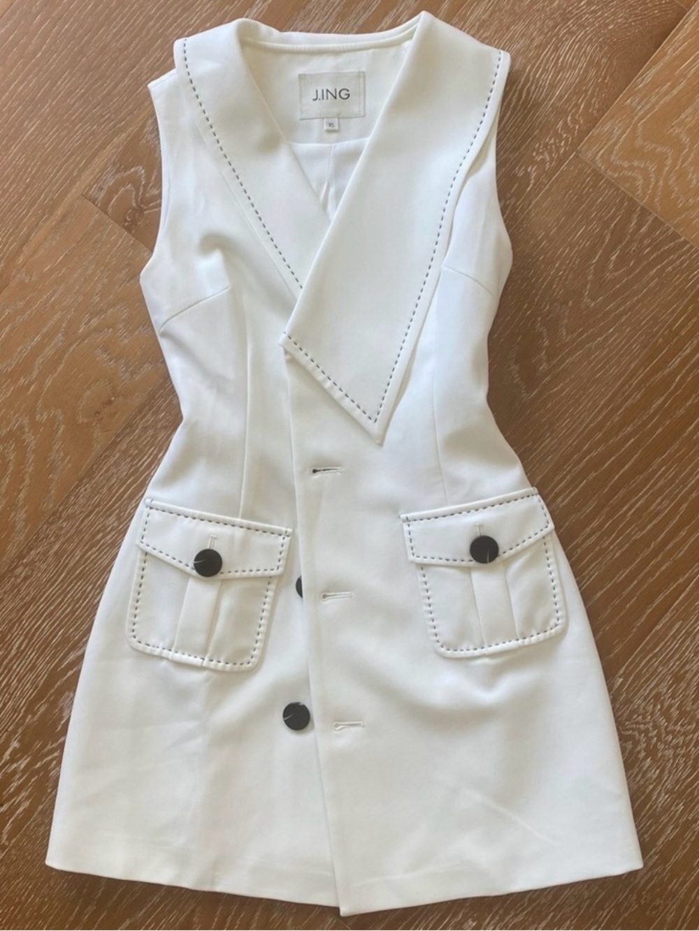 J.ING White Sailor Dress XS